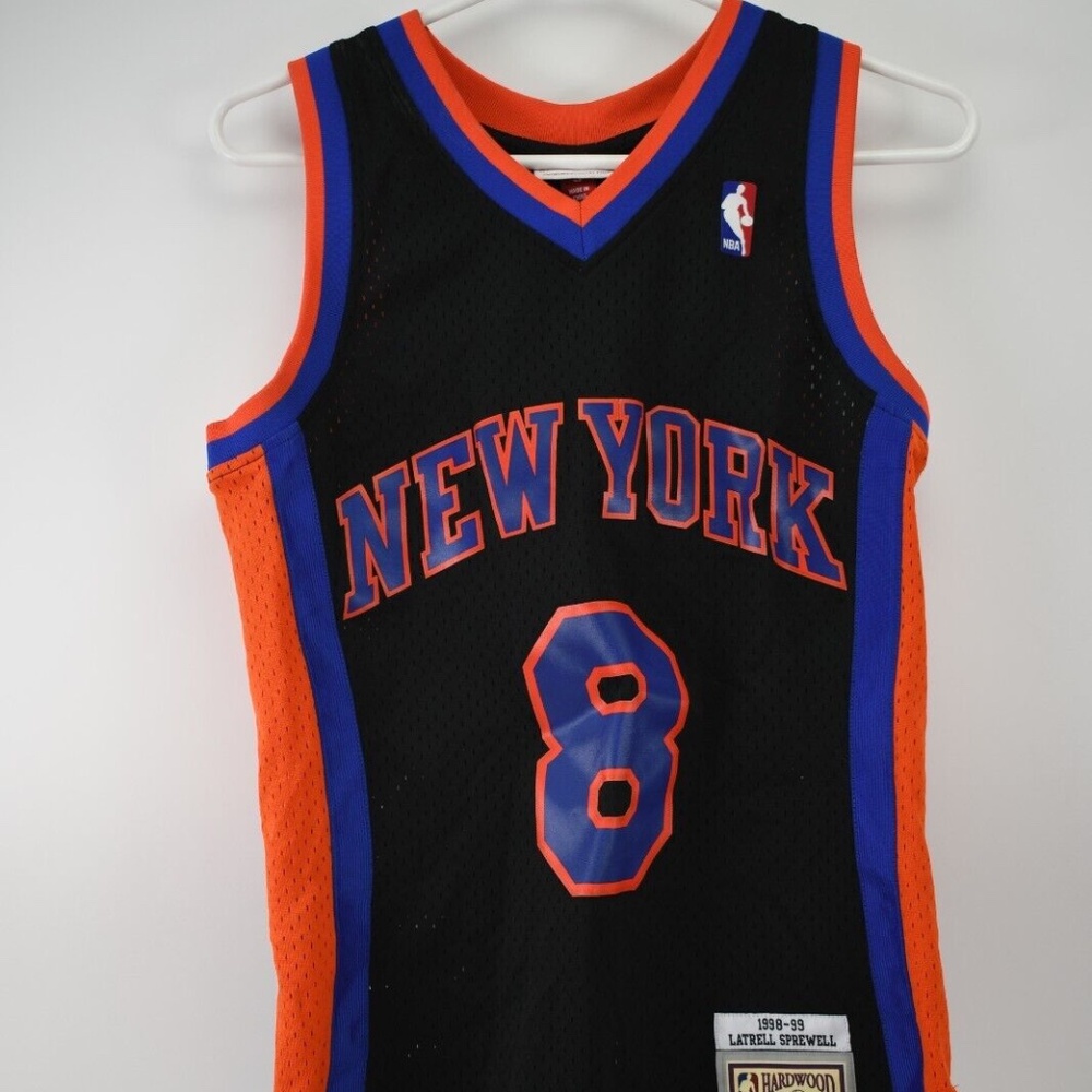Latrell Sprewell #8 NY Knicks Swingman NBA Jersey 98-99 Mens S Mitchell & Ness